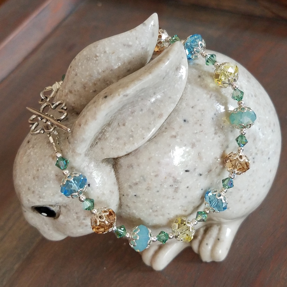 Sterling Silver Austrian Crystal Bracelet - Picture 5 of 11